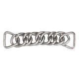 U-3-1/2" Hilason Horse Tack Double Link Curb Chain with 5/8" Loops Nickel Plated - Uhorse