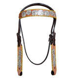 Hilason Western Horse Headstall Bridle American Leather Fringes