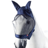 Small Horze Cayman Horse Summer Comfortable Polyester Net Fly Mask Blue