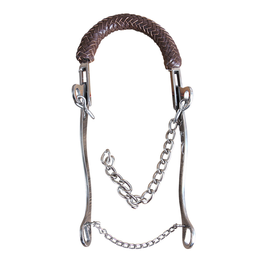 HILASON W. H. Mouth Steel Engraved Shank 9-1/2" Cheek Hackamore Bit – by Hilason – Cowboy and equestrian accessories