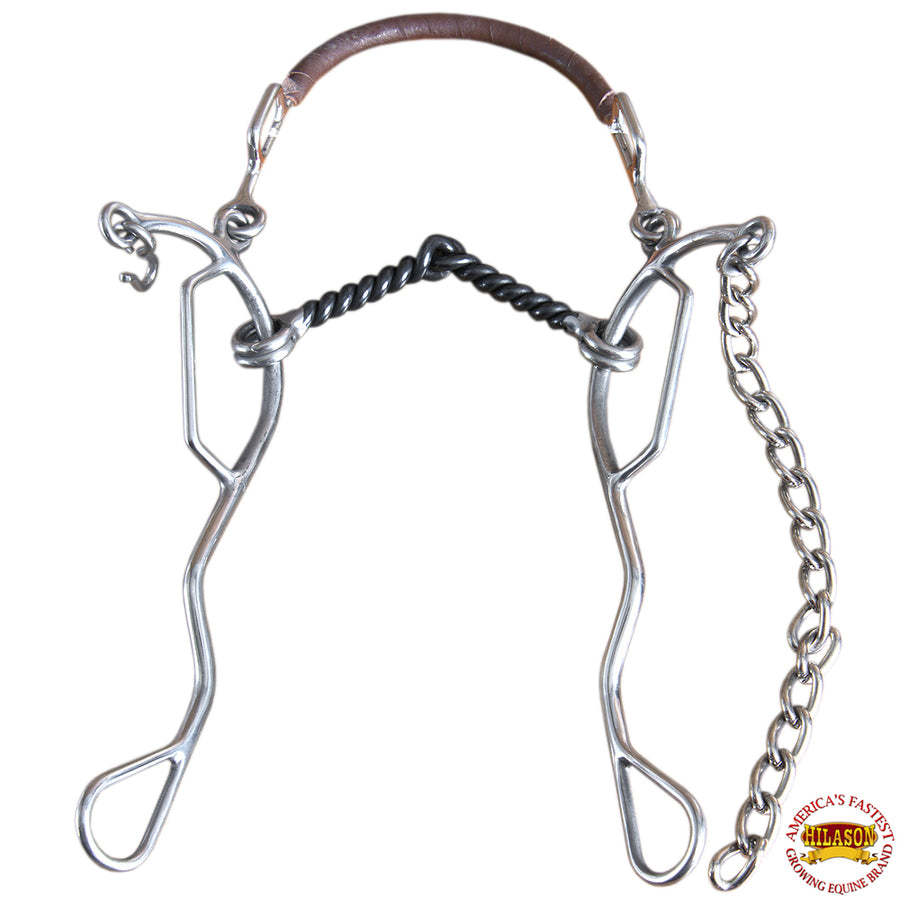 Hilason W. H. Mouth Twisted Wire Hackamore Gag Bit W/ Curb Chain & by Hilason – Cowboy and equestrian accessories
