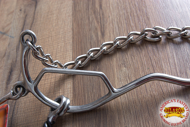 Hilason Western Horse Mouth Twisted Wire Hackamore Gag Bit W/ Curb Chain & Hook