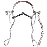 Hilason Western Horse Mouth Twisted Wire Hackamore Gag Bit W/ Curb Chain & Hook