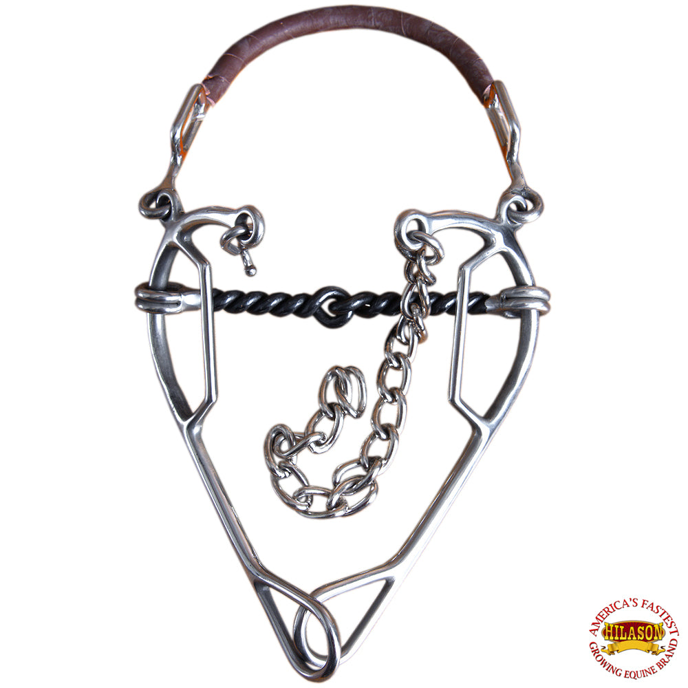 Hilason Western Horse 5" Twisted Wire Mouth Stainless Steel Hackamore Gag Bit