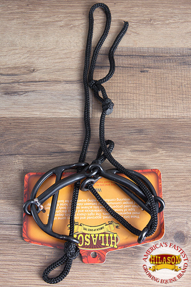 Hilason Western Black Steel 5-1/4" Horse Mouth Snaffle Gag Bit W/ Pp Strap