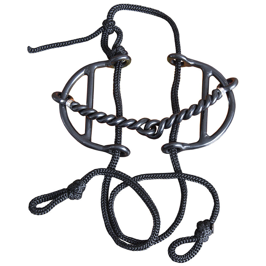 Hilason W. Black Steel 5-1/4" H. Twisted Wire Mouth Gag Bit W/ Pp by Hilason – Cowboy and equestrian accessories