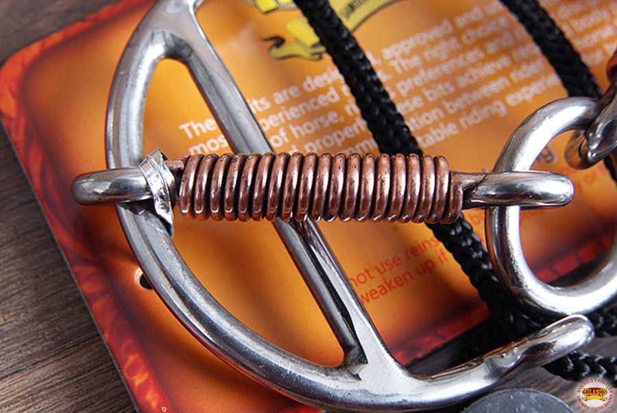 HILASON Western Stainless Steel Copper Wrapped Snaffle 5" Mouth Sliding Gag Bit