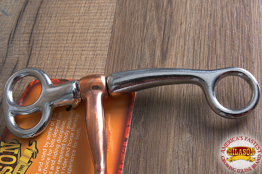 5" Hilason Malleable Iron Horse Copper Snaffle Breaking Mouth Bit