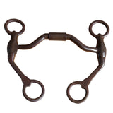 Hilason Brown Steel Western Tack Horse Curb Bit Low Port Loose Cheek