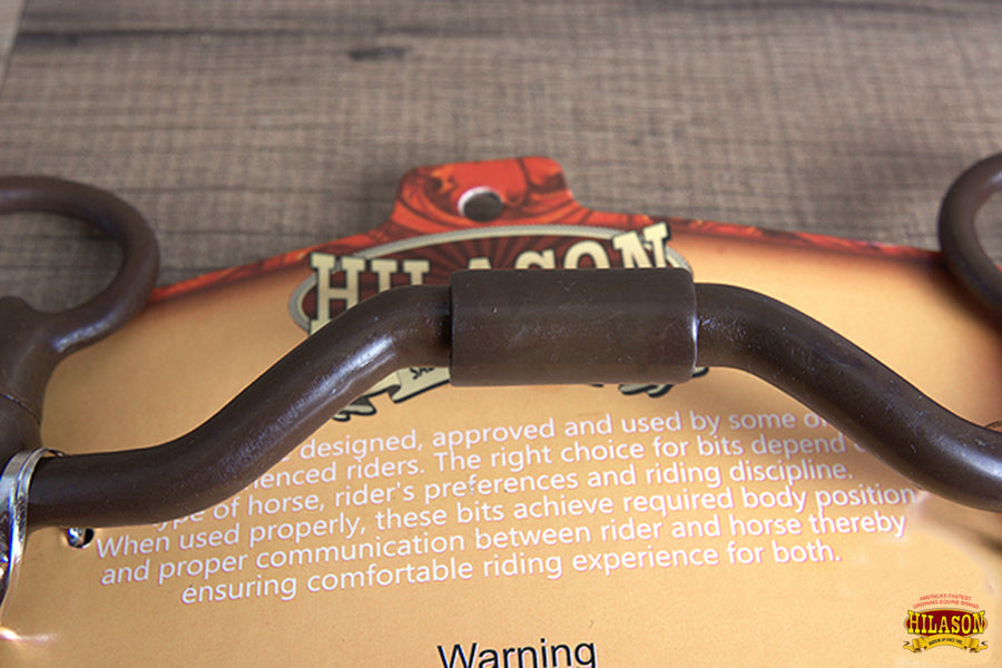 Hilason Brown Steel Western Tack Horse Curb Bit Low Port Loose Cheek