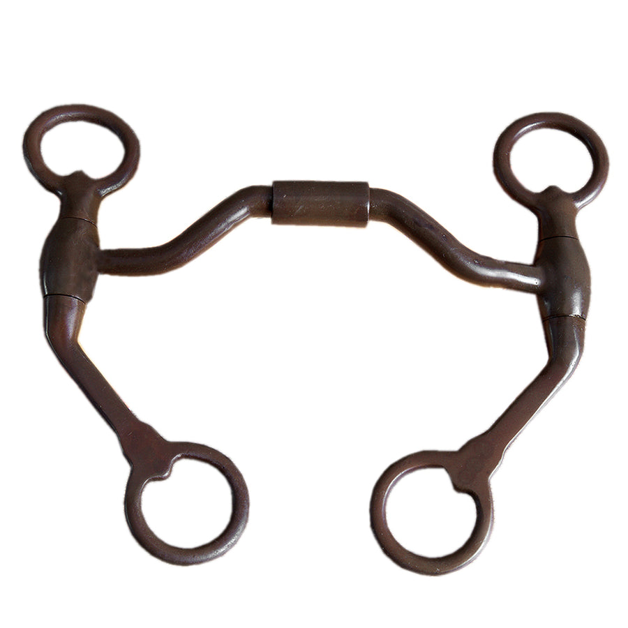 Hilason Brown Steel W. Tk. H. Curb Bit Low Port Loose Cheek by Hilason – Cowboy and equestrian accessories