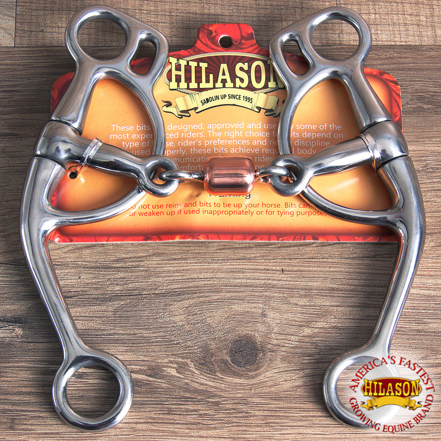 Hilason Stainless Steel Training H. Bit Snaffle Mouth W/Sliding Copper by Hilason – Cowboy and equestrian accessories