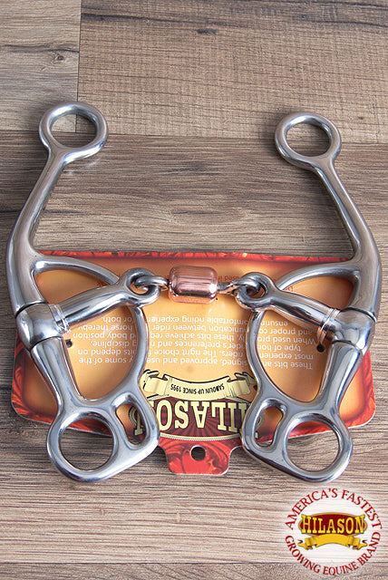 Hilason Stainless Steel Training Horse Bit Snaffle Mouth W/Sliding Copper Roller