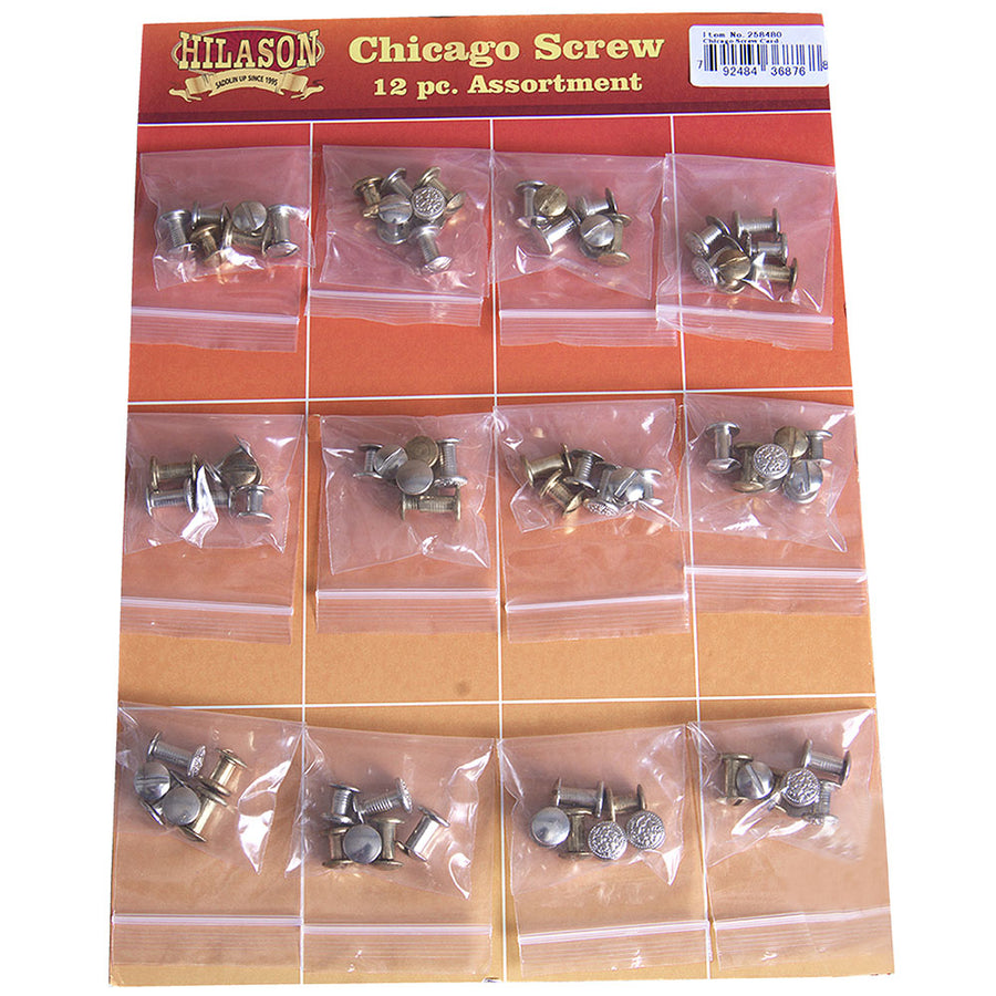 HILASON 12-Piece Assorted Chicago Screw Set | Essential Tack Repair Kit