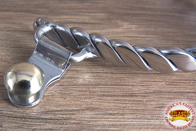 Hilason Chrome Plated Roping Men Spurs Twisted Wire Band Solid Brass Rowel