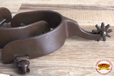 Hilason Antique Brown Men Spurs Plain Band 9 Points Rowels