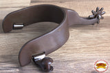 Hilason Antique Brown Men Spurs Plain Band 9 Points Rowels