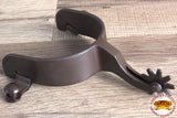 Hilason Antique Brown Men Spurs Plain Band 9 Points Rowels