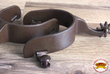 Hilason Antique Brown Men Spurs Plain Band 9 Points Rowels