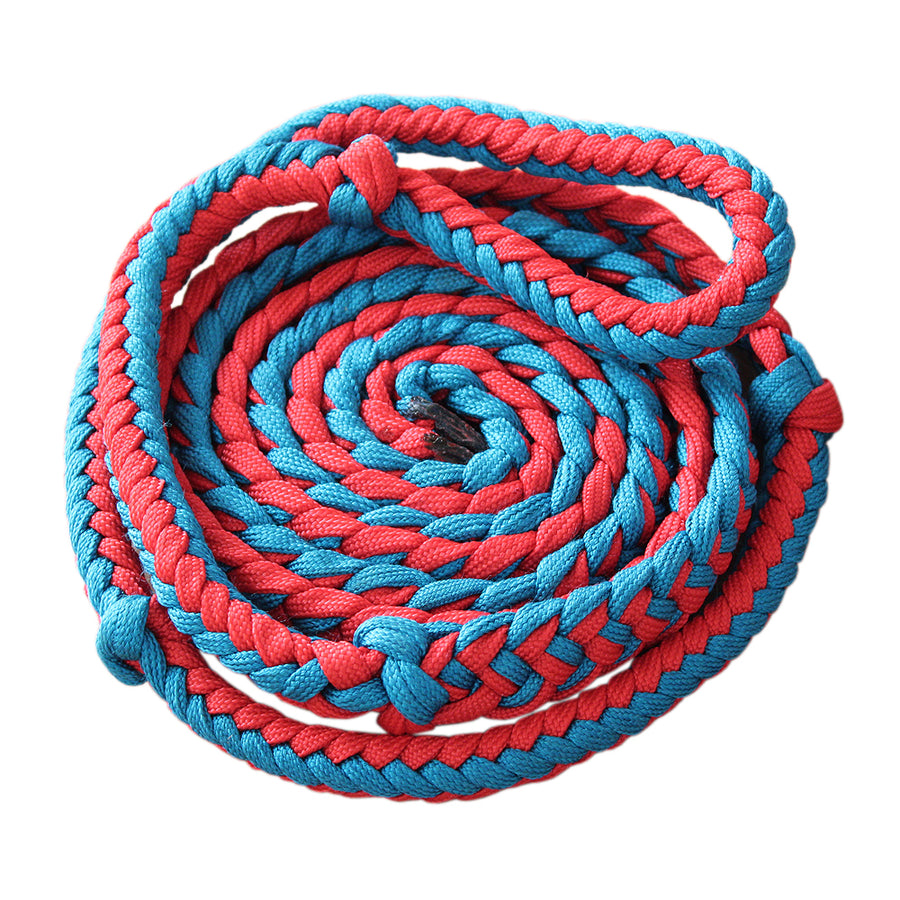 1" X 8Ft Hilason Braided Poly Barrel Reins Horse Racing Flat Grip Knots