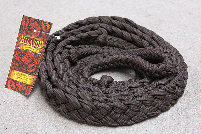 Hilason Braided Poly Barrel Racing Contest Reins Flat 1" X 8Ft Brown