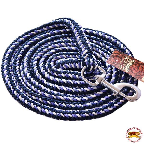 3/8" X 8' Weaver Leather Ends Poly Roper Rein W/ Snap Multi Color – by Hilason – Cowboy and equestrian accessories