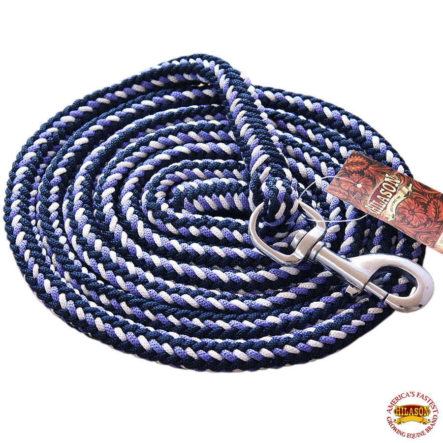 3/8" X 8' Weaver Leather Ends Poly Roper Rein W/ Snap Multi Color – by Hilason – Cowboy and equestrian accessories