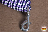 Hilason Horse Riding Poly Roping Lead Rope Burgundy 1/4"X8 Ft Snaps