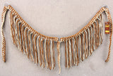 Hilason Horse Braided Cord Breastcollar Fringes Tan Brown