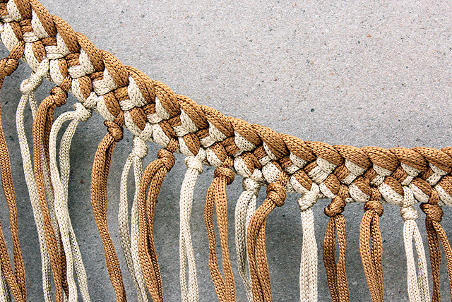 Hilason Horse Braided Cord Breastcollar Fringes Tan Brown