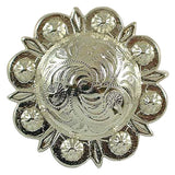 Silver concho with rhinestone accents - Uhorse