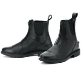 Ovation H. Rider Energy Zip Front Synthetic Paddock Boots Black – by Hilason – Cowboy and equestrian accessories