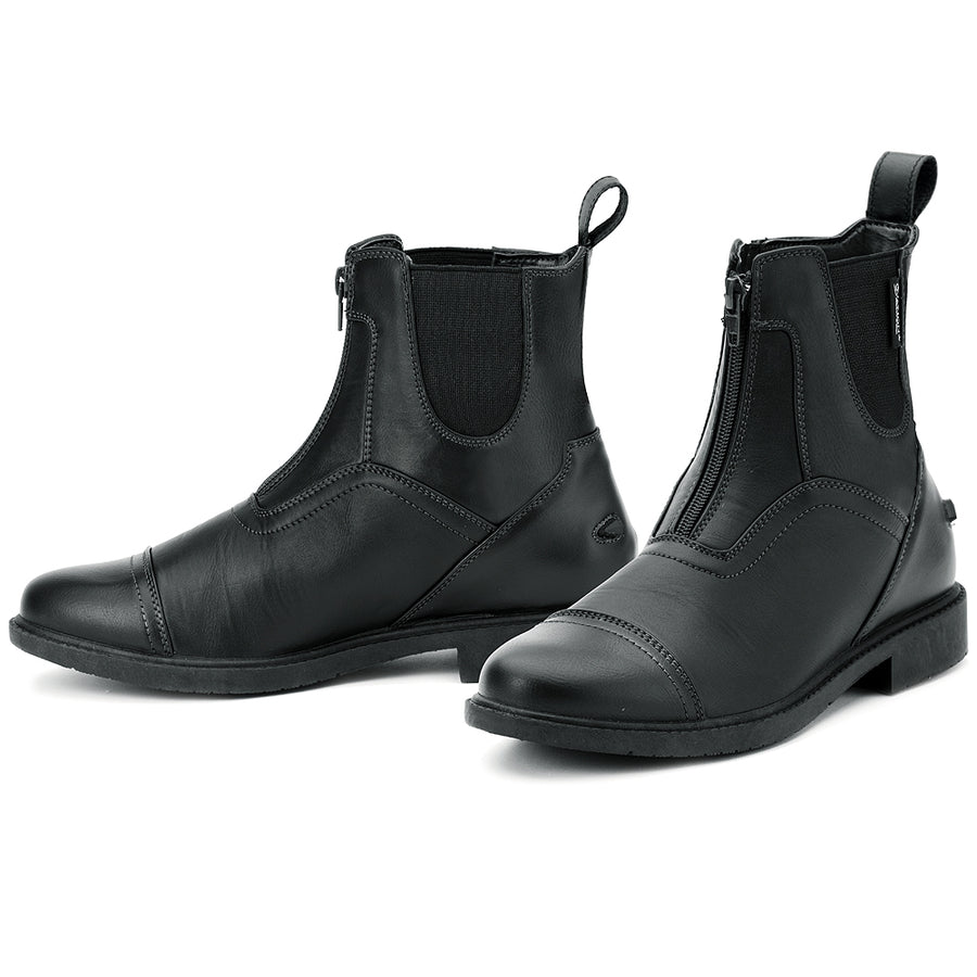 Ovation Horse Rider Energy Zip Front Synthetic Paddock Boots Black - Uhorse