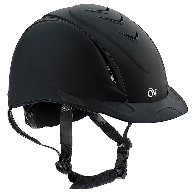 Black equestrian riding helmet with ventilation vents - Uhorse