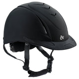 Black equestrian riding helmet with ventilation vents - Uhorse
