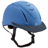 Blue equestrian riding helmet with black visor - Uhorse