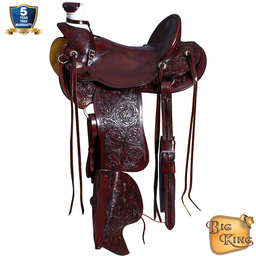 Western Horse Wade Saddle American Leather Ranch Roping Mahogany - Uhorse