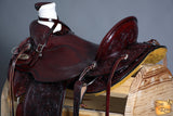 HILASON Western Horse Wade Saddle American Leather Ranch Roping Mahogany | Hand Tooled & For Horses