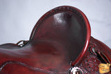 HILASON Western Horse Wade Saddle American Leather Ranch Roping Mahogany | Hand Tooled & For Horses
