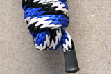 Horse Roping Lead Rope Riding Poly Blue Black White 1/4"X8 Ft Snaps