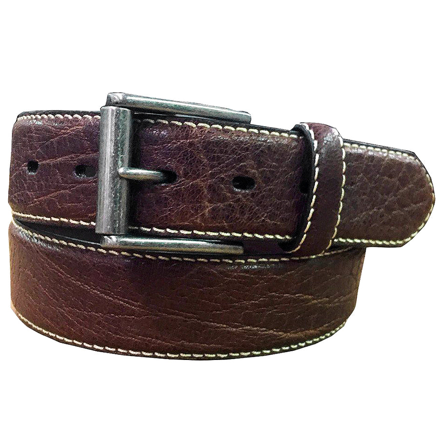 John Deere Men's Genuine Western Leather Belt Brown Antique Nickel Buckle - Uhorse