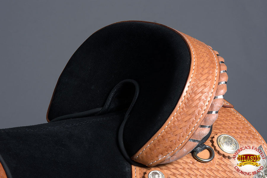 HILASON Western Horse Treeless Trail Barrel Saddle American Leather | for Horses
