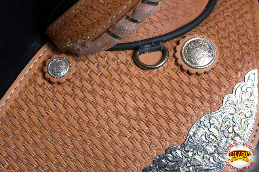 HILASON Western Horse Treeless Trail Barrel Saddle American Leather | for Horses
