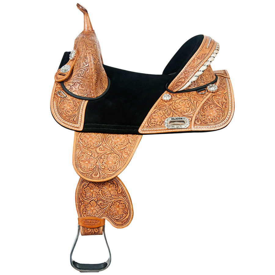 HILASON Treeless Trail Barrel Saddle | Horse Western for Horses Leather - Uhorse