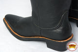 Hilason Black Biker Genuine Leather Men Thigh Long Boots Shoes