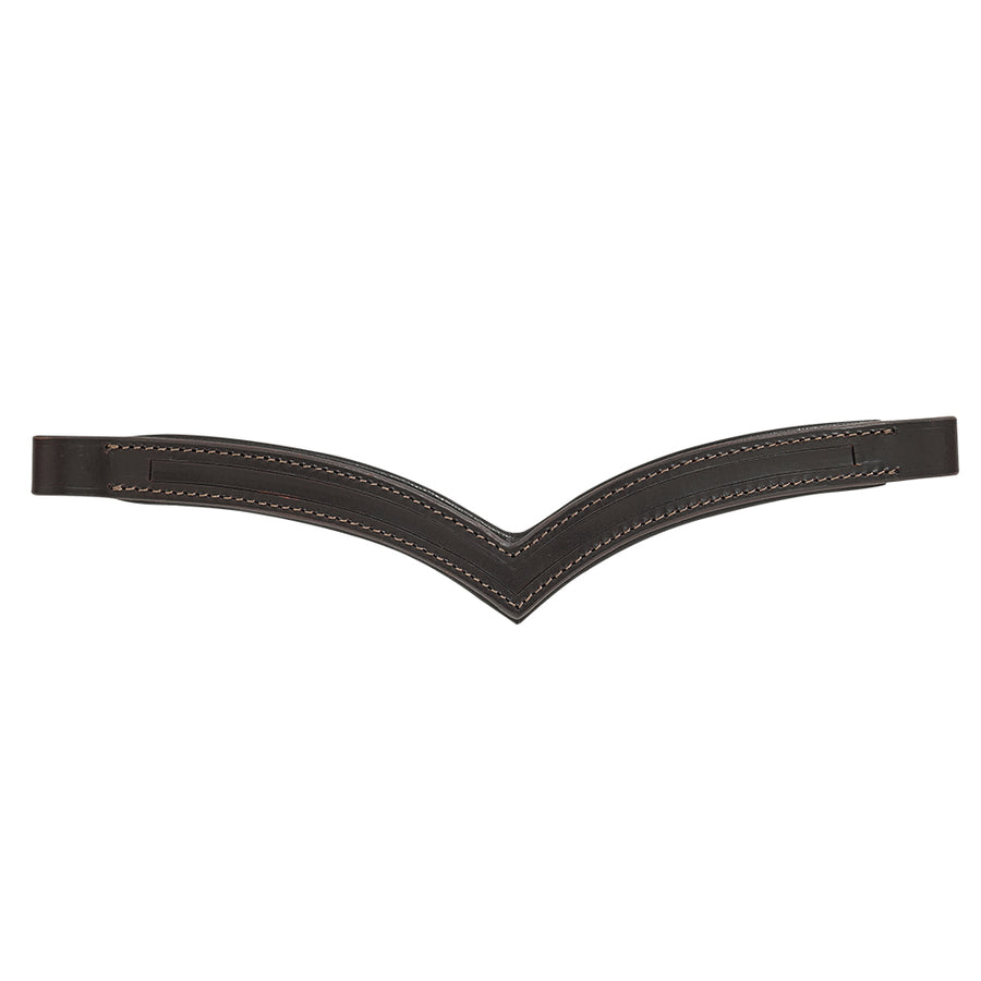 Cob V Shape Hilason English Padded Bridle Browband Blanks Empty Channel - Hilason