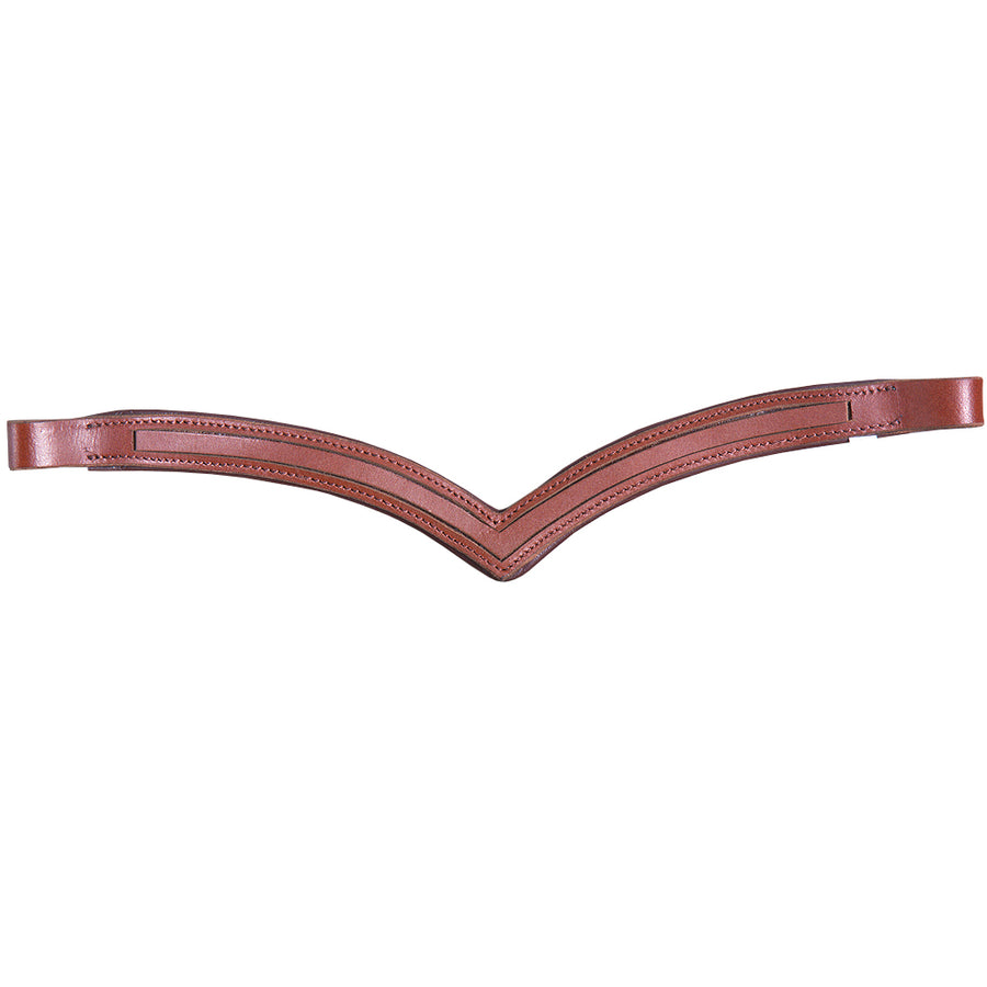 Over V Shape Hilason English Padded Bridle Browband Blanks Empty Channel - Uhorse