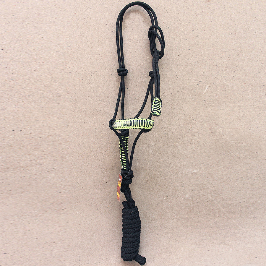 HILASON Western Horse Poly Rope Tied Adjustable Halter 8 Ft Lead