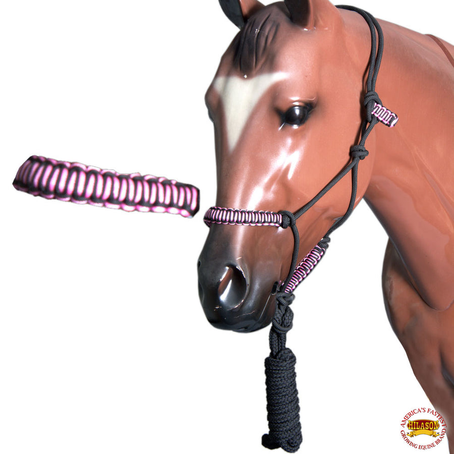 HILASON Western Horse Poly Rope Tied Adjustable Halter 8 Ft Lead