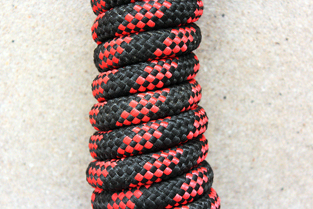 Horse Roping Lead Rope Riding Poly Red Black 1/4"X8 Ft Snaps